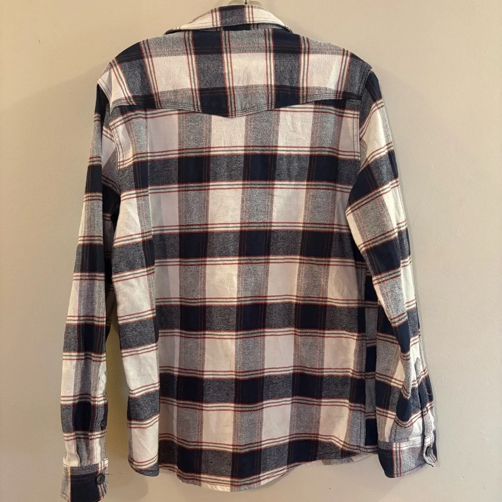 WindRiver, Plaid Button up Shirt in Navy, White & Red, Men’s Sz Large. - Picture 3 of 8